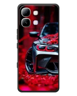 Чохол для Infinix Note Edge з картинкою «Спортивна BMW та квіти»