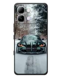 Чохол для Infinix Note Edge з картинкою «BMW у зимовому лісі»