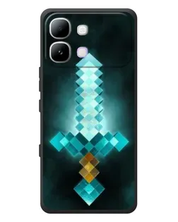 Чехол для Infinix Note Edge с картинкой «Алмазный меч неон»