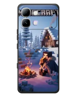 Чехол для Infinix Note Edge с картинкой «Зимний Minecraft»