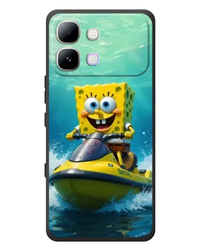 Чехол для Infinix Note Edge с картинкой «Спанч Боб на гидроцикле»