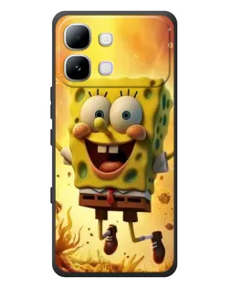 Чехол для Infinix Note Edge с картинкой «Губка Боб прыгает»