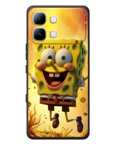Чехол для Infinix Note Edge с картинкой «Губка Боб прыгает»
