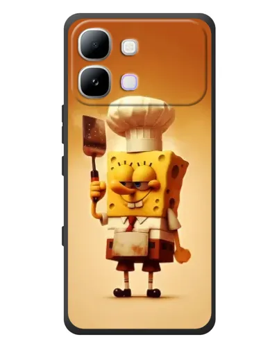 Чехол для Infinix Note Edge с картинкой «Губка Боб повар»