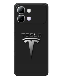 Чохол для Infinix Note Edge з картинкою «Сталевий логотип Tesla»