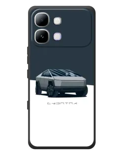 Чохол для Infinix Note Edge з картинкою «Сріблястий Cybertruck Tesla»