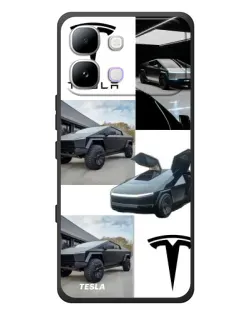 Чохол для Infinix Note Edge з картинкою «Колаж Cybertruck Tesla»