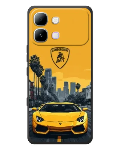 Чохол для Infinix Note Edge з картинкою «Жовтий Lamborghini місто»