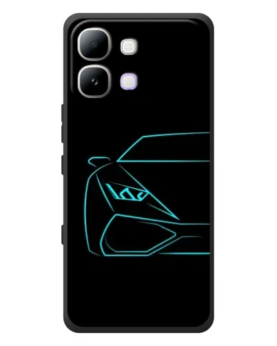 Чохол для Infinix Note Edge з картинкою «Блакитний силует Lamborghini»