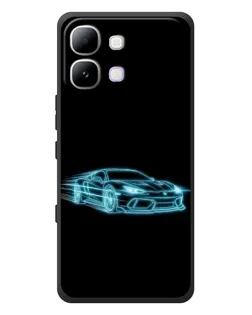 Чохол для Infinix Note Edge з картинкою «Неоновий контур Lamborghini»