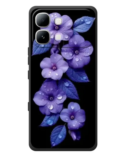 Чохол для Infinix Note Edge з картинкою «Фіолетові квіти з росою»