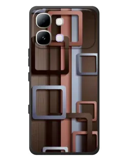 Чохол для Infinix Note Edge з картинкою «Коричневі об'ємні квадрати»