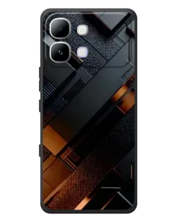 Чохол для Infinix Note Edge з картинкою «Чорні геометричні блоки»
