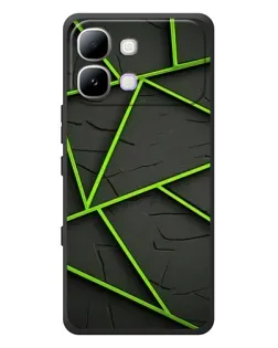 Чохол для Infinix Note Edge з картинкою «Зелені геометричні лінії»