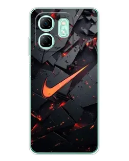 Чехол для Infinix Smart 10 HD с картинкой «Nike — эффект разломов»