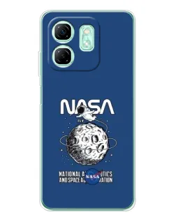 Чехол для Infinix Smart 10 HD с картинкой «NASA — лунная миссия»