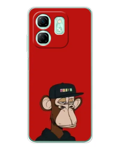 Чехол для Infinix Smart 10 HD с картинкой «Bored Ape — красный фон» Чехол для Infinix Smart 10 HD с картинкой «Bored Ape — красный фон»