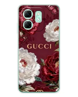 Чехол для Infinix Smart 10 HD с картинкой «Gucci — бордовые розы»
