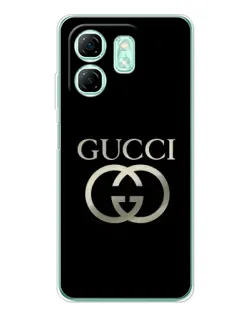 Чехол для Infinix Smart 10 HD с картинкой «Gucci — золото на черном»