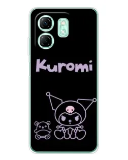 Чехол для Infinix Smart 10 HD с картинкой «Kuromi — черный минимализм» Чехол для Infinix Smart 10 HD с картинкой «Kuromi — черный минимализм»