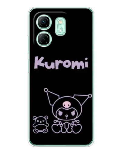 Чехол для Infinix Smart 10 HD с картинкой «Kuromi — черный минимализм»