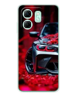 Чохол для Infinix Smart 10 HD з картинкою «Спортивна BMW та квіти»