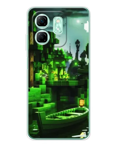 Чехол для Infinix Smart 10 HD с картинкой «Minecraft лесной пейзаж»