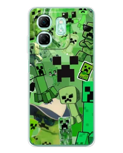 Чехол для Infinix Smart 10 HD с картинкой «Криперы Minecraft»