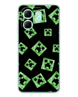 Чехол для Infinix Smart 10 HD с картинкой «Паттерн с криперами» Чехол для Infinix Smart 10 HD с картинкой «Паттерн с криперами»