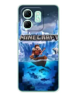 Чехол для Infinix Smart 10 HD с картинкой «Minecraft ледяной мир» Чехол для Infinix Smart 10 HD с картинкой «Minecraft ледяной мир»