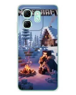 Чехол для Infinix Smart 10 HD с картинкой «Зимний Minecraft» Чехол для Infinix Smart 10 HD с картинкой «Зимний Minecraft»