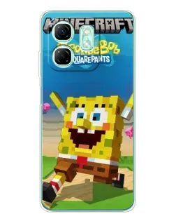 Чехол для Infinix Smart 10 HD с картинкой «Губка Боб Minecraft» Чехол для Infinix Smart 10 HD с картинкой «Губка Боб Minecraft»