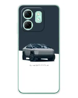 Чохол для Infinix Smart 10 HD з картинкою «Сріблястий Cybertruck Tesla»