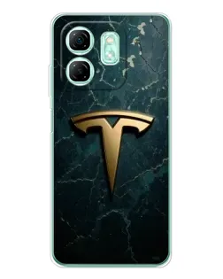 Чохол для Infinix Smart 10 HD з картинкою «Мармурова Tesla Gold»