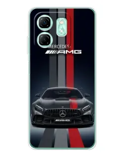 Чехол для Infinix Smart 10 HD с картинкой «Mercedes — белый карбон»