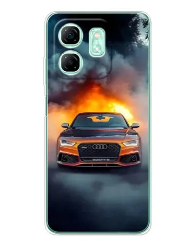 Чехол для Infinix Smart 10 HD с картинкой «Audi в огненном дыму»