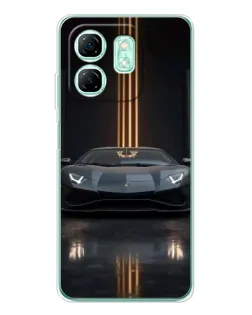 Чехол для Infinix Smart 10 HD с картинкой «Lamborghini золотые линии»