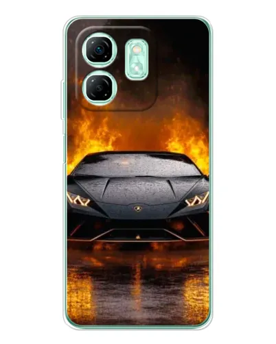Чехол для Infinix Smart 10 HD с картинкой «Lamborghini в огне»