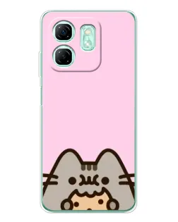 Чехол для Infinix Smart 10 HD с картинкой «Pusheen и печенье»