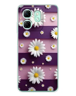 Чехол для Infinix Smart 10 HD с картинкой «Ромашки на фиолетовом»