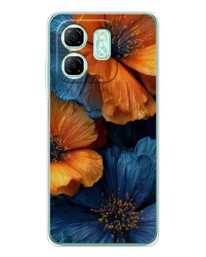 Чехол для Infinix Smart 10 HD с картинкой «Яркая сине-оранжевая флора» Чехол для Infinix Smart 10 HD с картинкой «Яркая сине-оранжевая флора»
