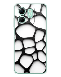 Чехол для Infinix Smart 10 HD с картинкой «Белая объемная сетка»
