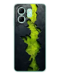 Чехол для Infinix Smart 10 HD с картинкой «Салатовый разлом скалы»