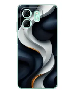 Чехол для Infinix Smart 10 HD с картинкой «Объемные черно-белые ленты»