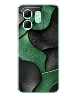 Чехол для Infinix Smart 10 HD с картинкой «Зеленые кожаные волны»
