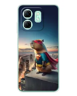 Чехол для Infinix Smart 10 HD с картинкой «Капи-мен супергерой»