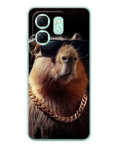 Чехол для Infinix Smart 10 HD с картинкой «Капибара золотая цепь»