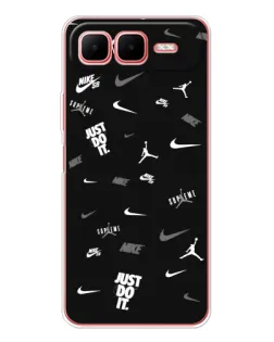 Чехол для Infinix Smart 10 Plus с картинкой «Nike Black Pattern» Чехол для Infinix Smart 10 Plus с картинкой «Nike Black Pattern»