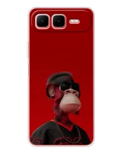 Чехол для Infinix Smart 10 Plus с картинкой «Bored Ape в красном»