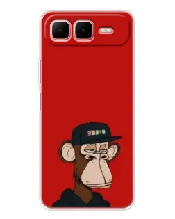 Чехол для Infinix Smart 10 Plus с картинкой «Bored Ape — красный фон»